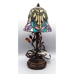 Dale Tiffany 15 1/4" High Crystal‎ Jewel Peony Art Glass Accent Lamp